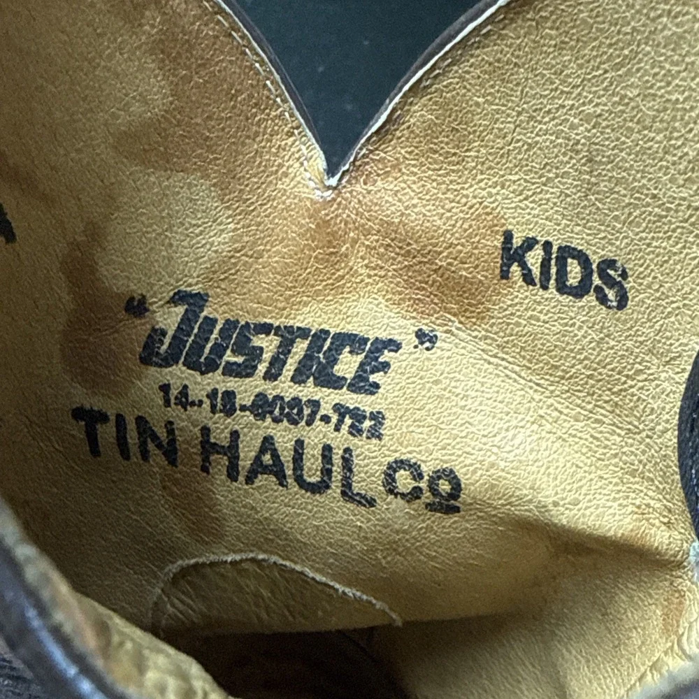 Tin Haul Kids Western Boots Brown Leather Size 13